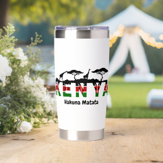 Kenya Hakuna Matata Water Bottle: African Decor Insulated Tumbler