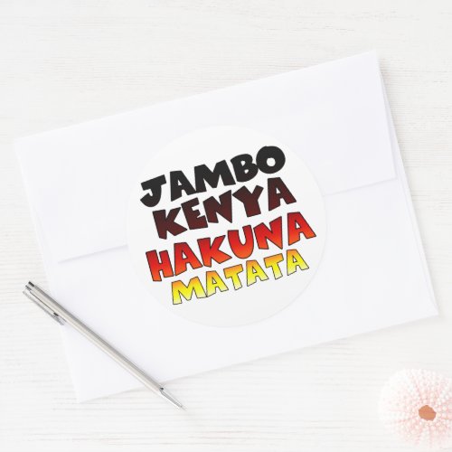 Kenya Hakunamatata Classic Round Sticker