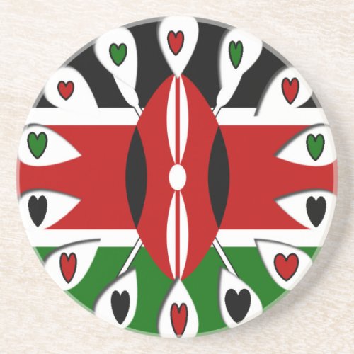 Kenya Hearts Drink Coaster