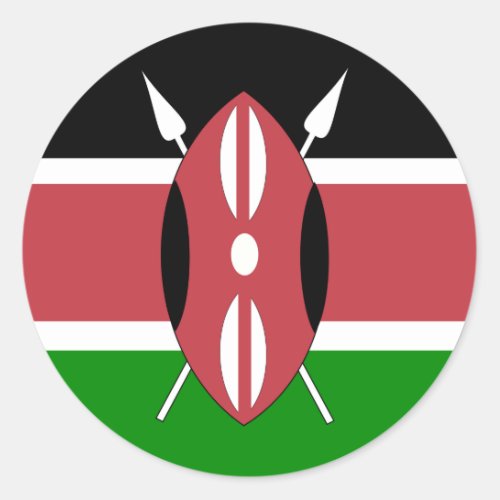 Kenya High quality Flag Classic Round Sticker