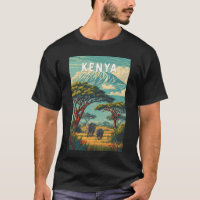 Kenya Illustration Travel Art Vintage