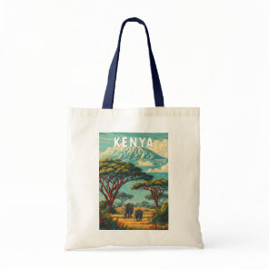 Kenya Illustration Travel Art Vintage Tote Bag