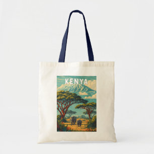 Kenya Illustration Travel Art Vintage Tote Bag