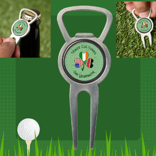 Kenya Ireland USA Shamrock Flag Personalized  Divot Tool