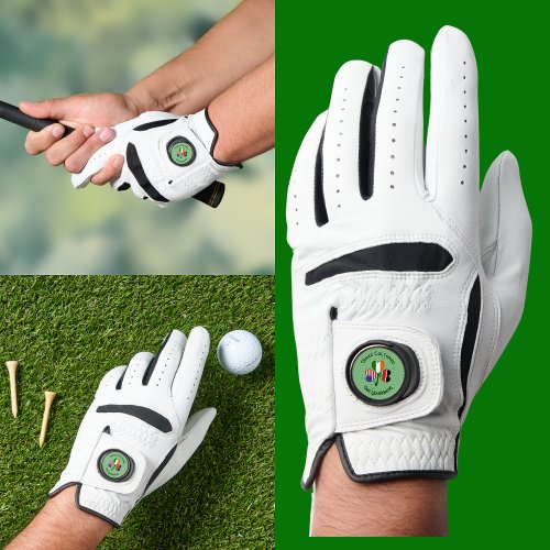 Kenya Ireland USA Shamrock Personalized Golf Glove