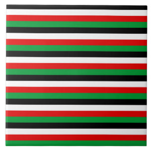 Kenya Jordan Iraq Kuwait flag stripes symbol lines Ceramic Tile