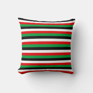 Kenya Jordan Iraq Kuwait flag stripes symbol lines Throw Pillow