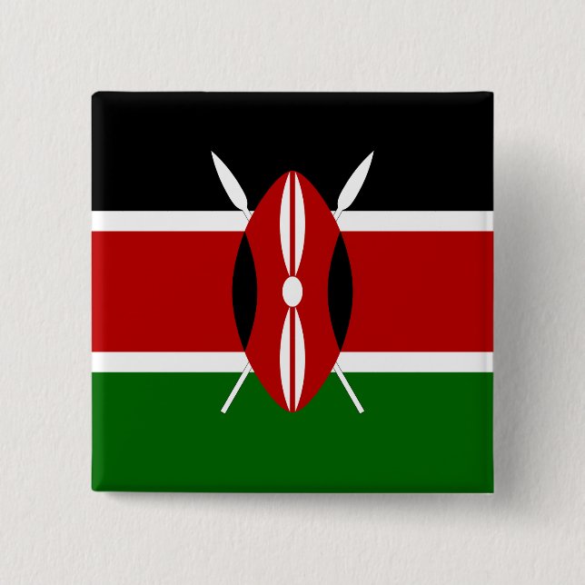 Kenya (Kenyan) Flag Button (Front)