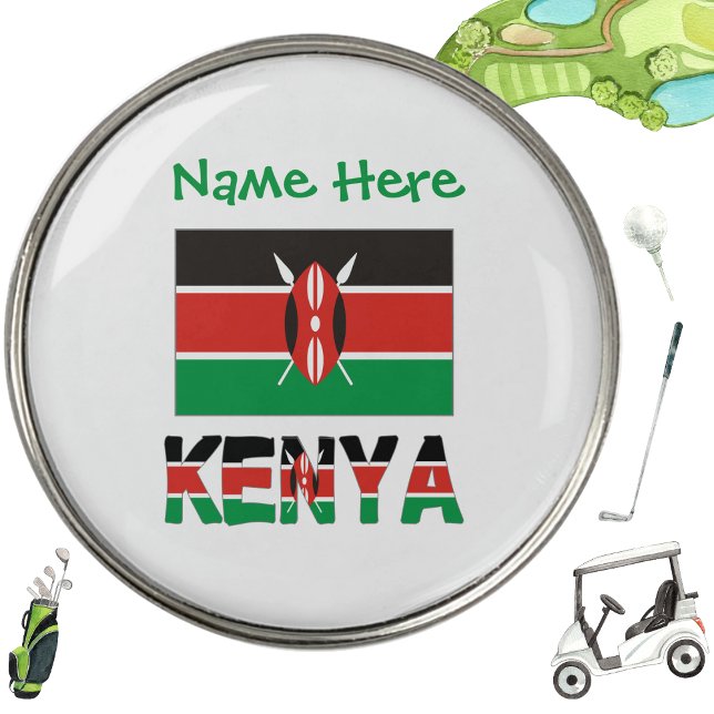 Kenya Kenyan Flag Green Personalized  Golf Ball Marker (Creator Uploaded)