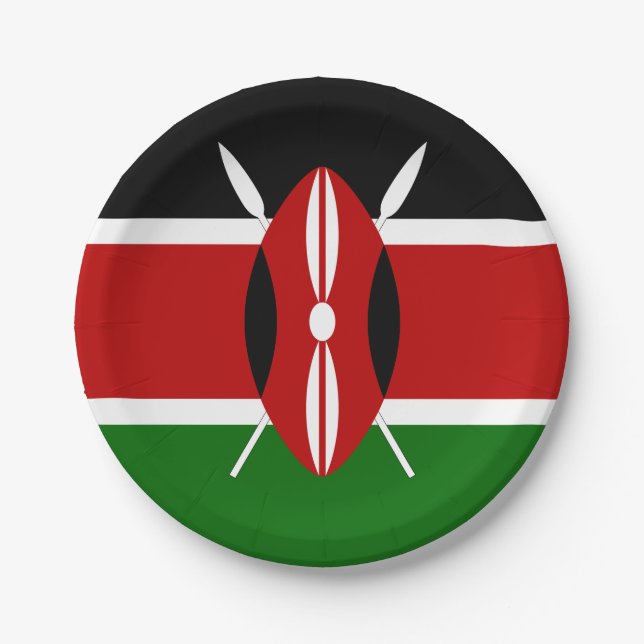 Kenya (Kenyan) Flag Paper Plates (Front)