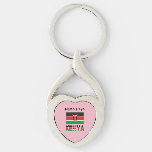 Kenya Kenyan Flag Personalized Name  Keychain (Front)