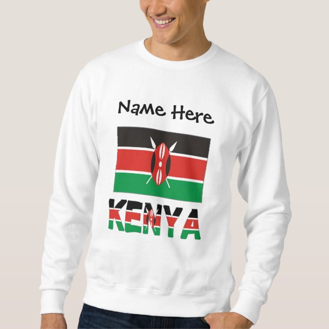 Kenya Kenyan Flag Personalized Name  Sweatshirt (Front)