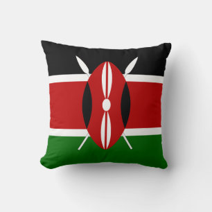 Kenya (Kenyan) Flag Throw Pillow