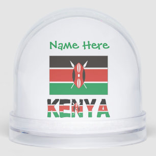 Kenya Kenyan Flag Tiled Green Personalization Snow Globe