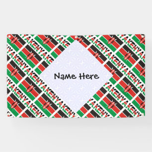 Kenya Kenyan Flag Tiled Personalized  Banner