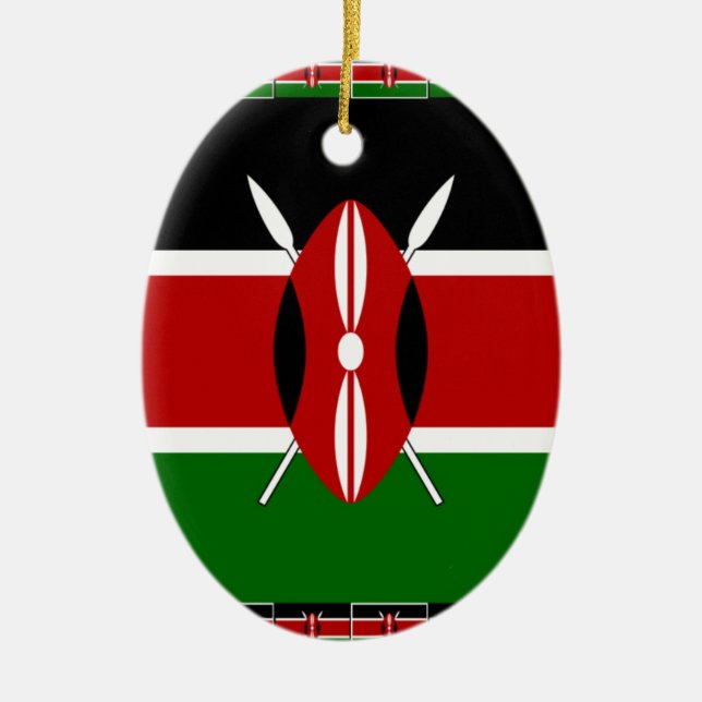 Kenya Kenyan Flags Ceramic Ornament (Front)