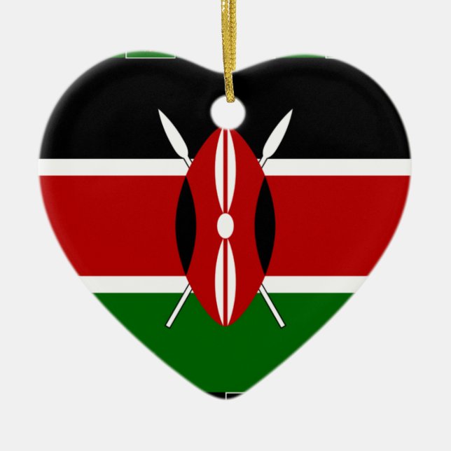 Kenya Kenyan Flags Ceramic Ornament (Front)