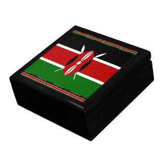 Kenya Kenyan Flags Jewelry Box