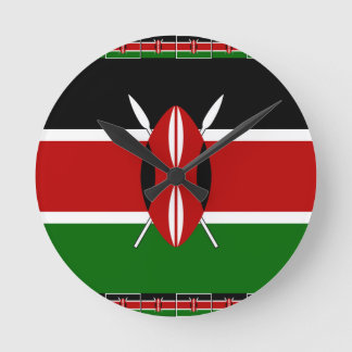 Kenya Kenyan Flags Round Clock