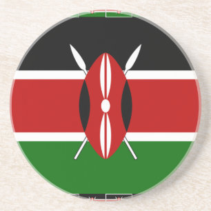 Kenya Kenyan Flags Sandstone Coaster