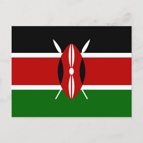 Kenya  Kenyan National Flag Postcard