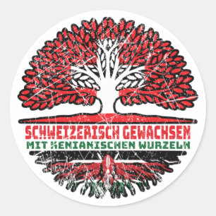 Kenya Kenyan Swiss Baum Root Classic Round Sticker