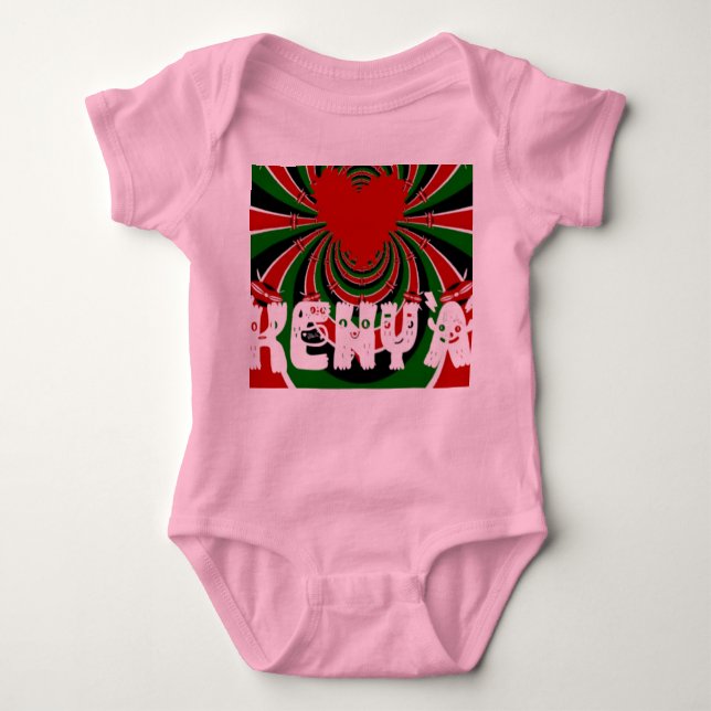 Kenya Lovely heart Clothing Kids Baby Bodysuits (Front)