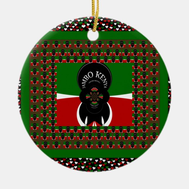 Kenya lovely heats ceramic ornament (Front)