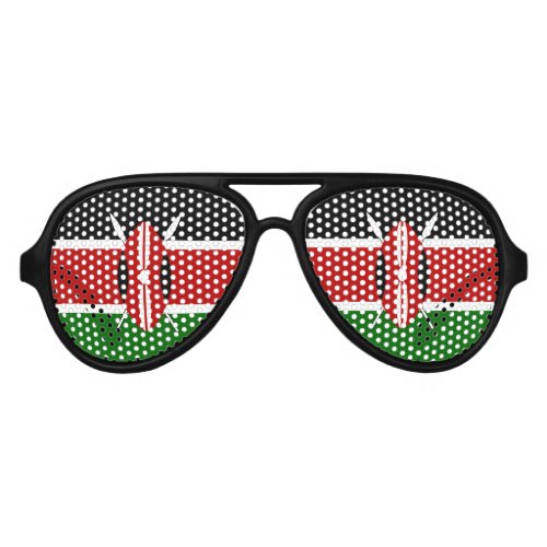 Kenya Maasai flag Bendera ya Kenya Aviator Sunglasses