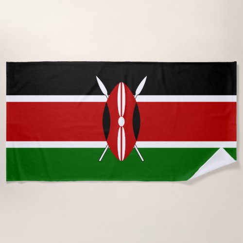 Kenya Maasai flag Bendera ya Kenya Beach Towel