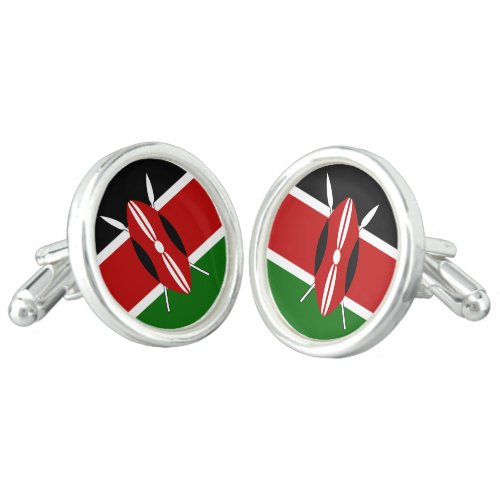 Kenya Maasai flag Bendera ya Kenya Cufflinks