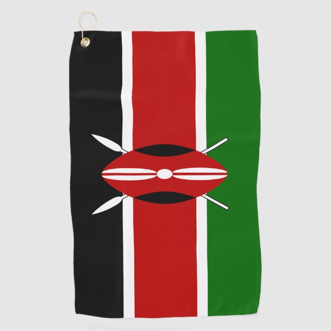 Kenya Maasai flag Bendera ya Kenya Golf Towel (Front)