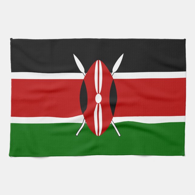 Kenya Maasai flag Bendera ya Kenya Kitchen Towel (Horizontal)