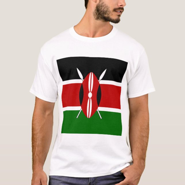 Kenya Maasai flag Bendera ya Kenya T-Shirt (Front)