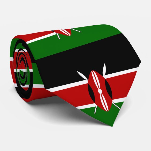 Kenya Maasai flag Bendera ya Kenya Tie (Rolled)