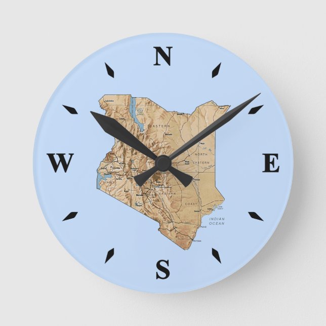 Kenya Map Clock (Front)