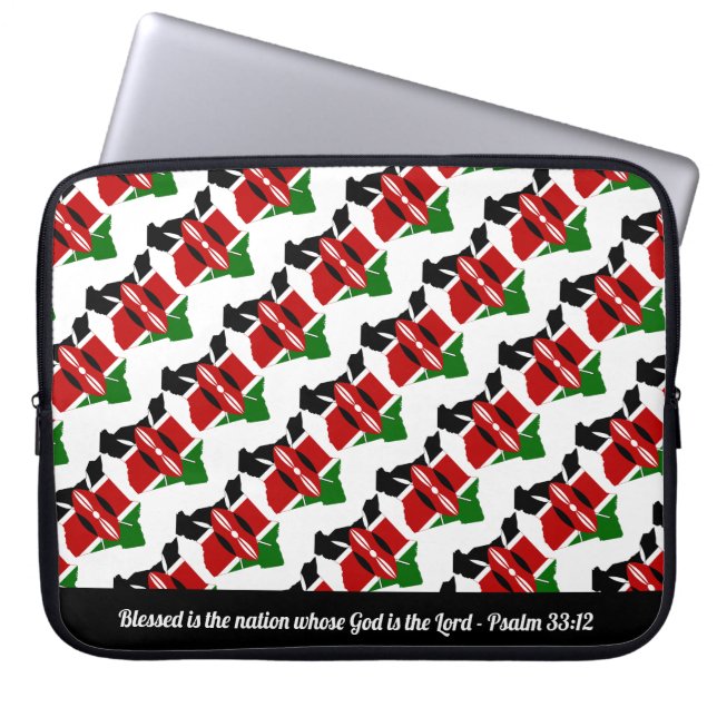 KENYA MAP Customizable Text BLESSED Laptop Sleeve (Front)
