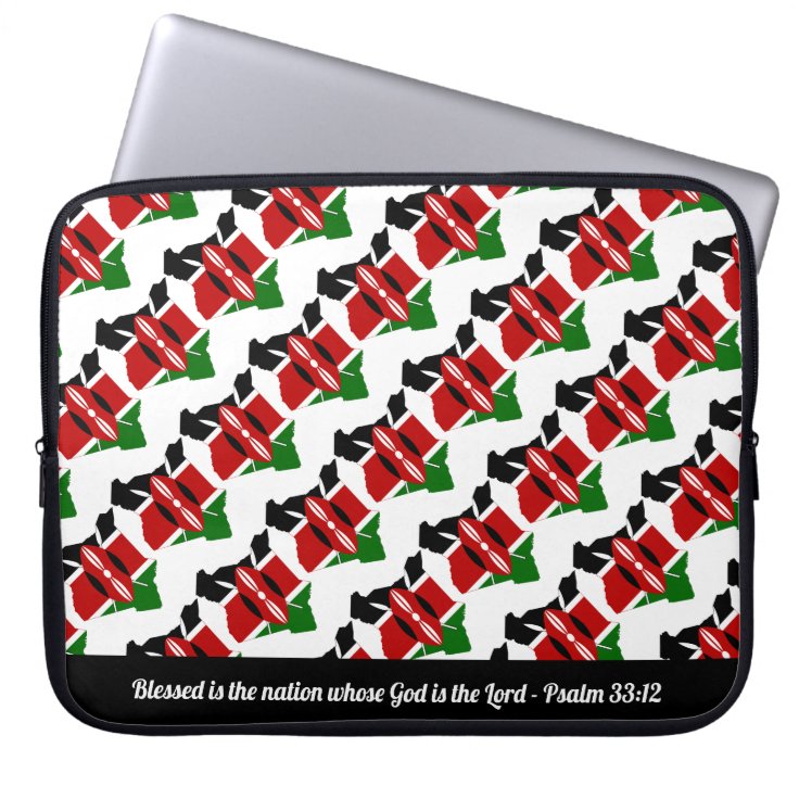 KENYA MAP Customizable Text BLESSED Laptop Sleeve Zazzle