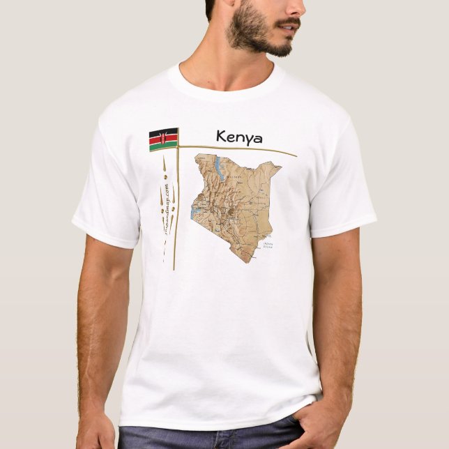 Kenya Map + Flag + Title T-Shirt (Front)