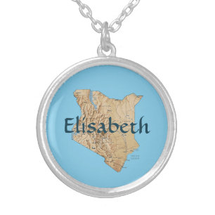 Kenya Map + Name Necklace