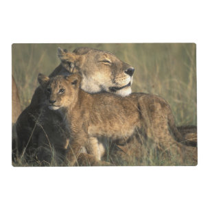 Kenya, Masai Mara Game Reserve, Lioness Placemat