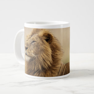 Kenya, Masai Mara Male Lion Giant Coffee Mug
