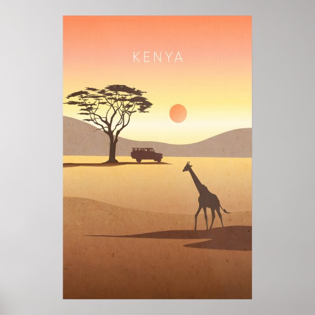 Kenya Minimal Travel Poster (Front)
