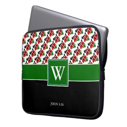 KENYA Monogram Christian GREEN Laptop Laptop Sleeve