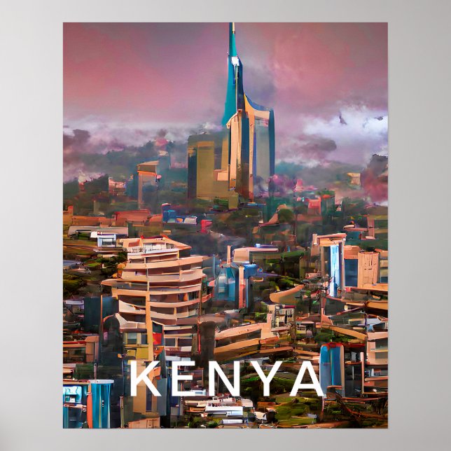 Kenya Nairobi Travel City Poster (Front)