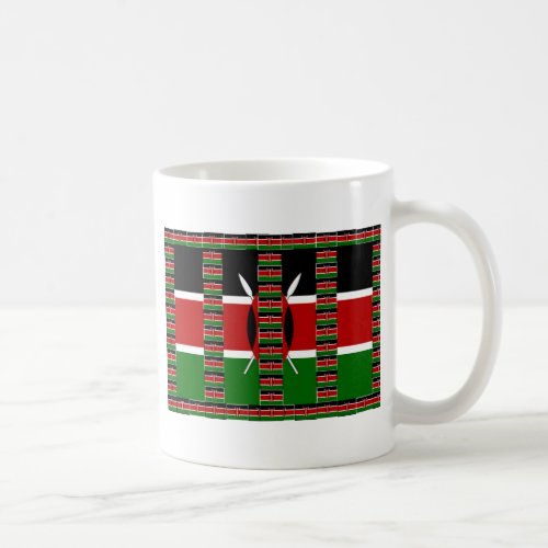 Kenya National Flag Colors Black Red Green Coffee Mug