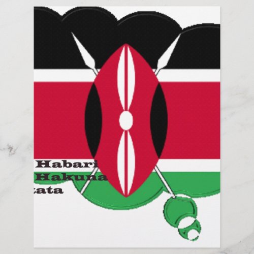 Kenya National Flag Colors Design Black Red Green