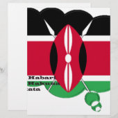 Kenya National Flag Colors Design Black Red Green (Front/Back)