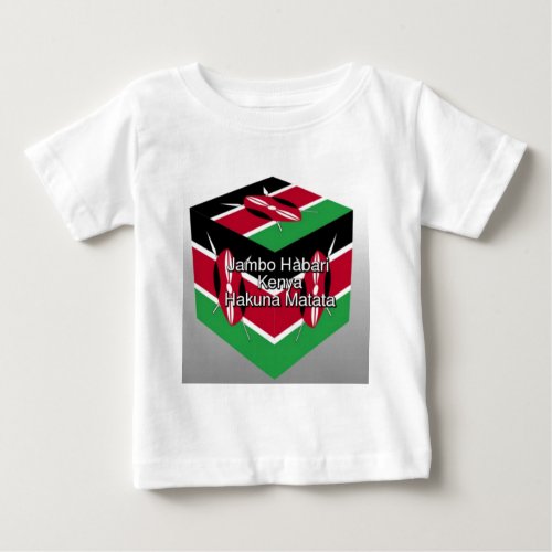 Kenya National Flag Colors Design Black Red Green Baby T_Shirt