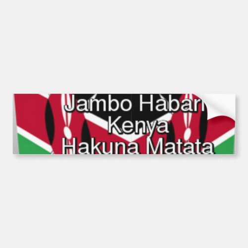 Kenya National Flag Colors Design Black Red Green Bumper Sticker